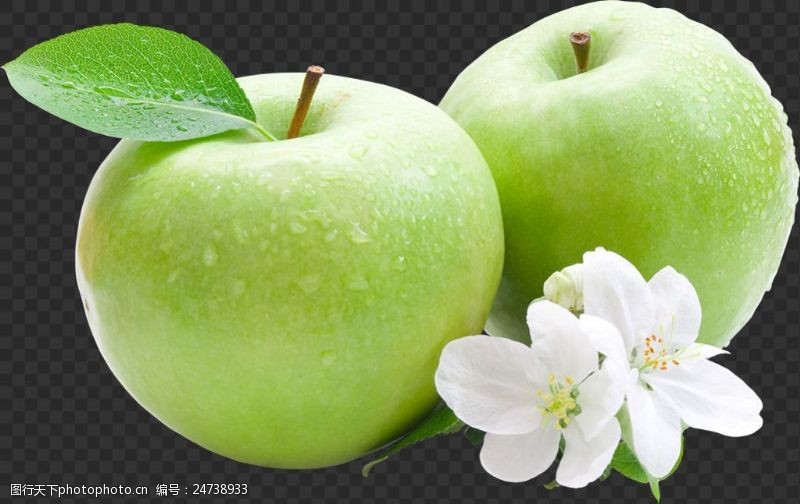 梨图片素材两只青苹果图片免抠png透明图层素材
