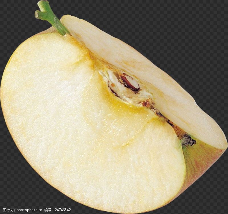 切片切开的苹果图片免抠png透明图层素材