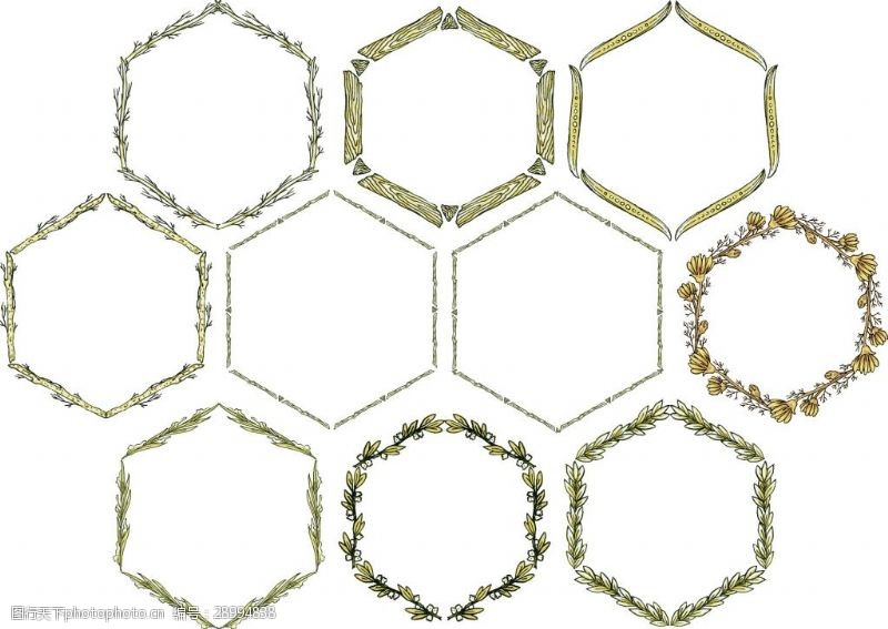 蜂窝形矢量素材六边形蜜蜂矢量装饰素材