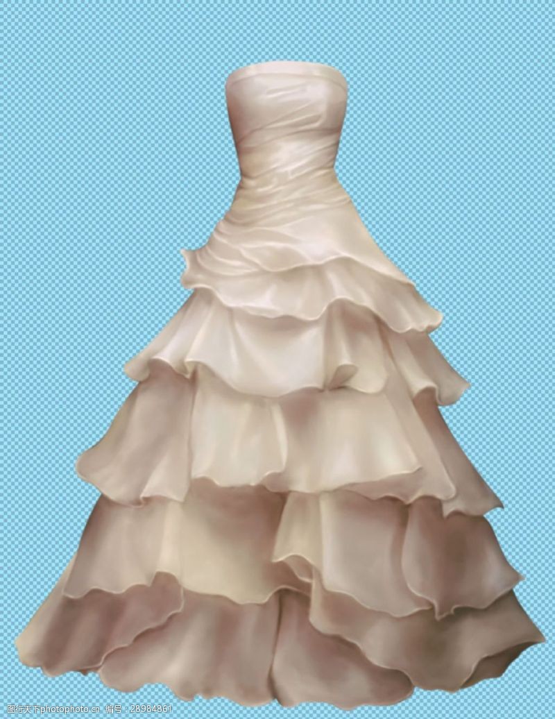 西式婚礼元素漂亮婚纱免抠png透明图层素材