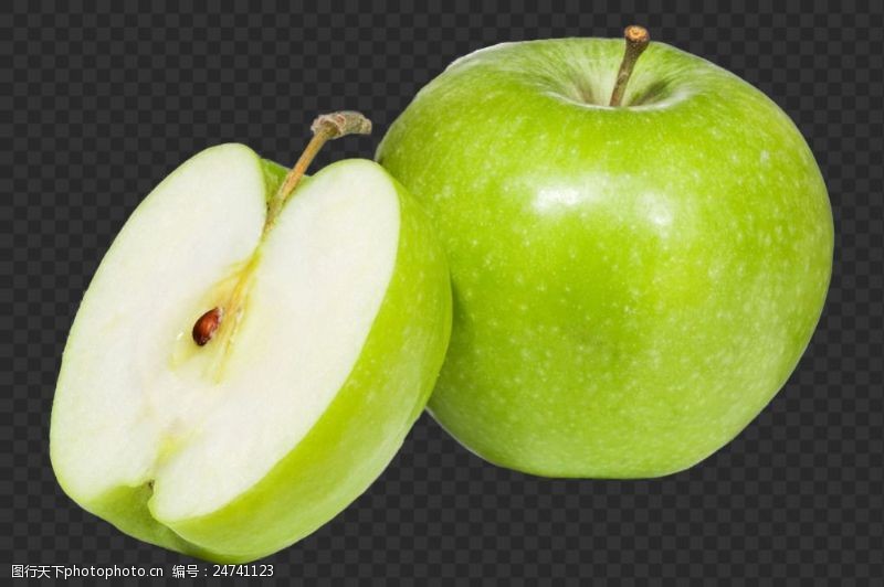 卡通梨切片切开的苹果图片免抠png透明图层素材
