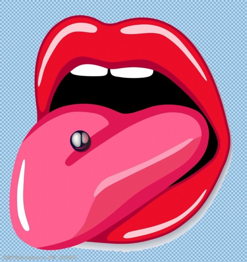 正常人舌头图片性感红唇舌头免抠png透明图层素材