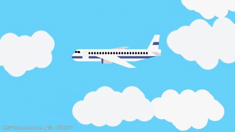 飞机背景视频白色云朵飞机视频背景