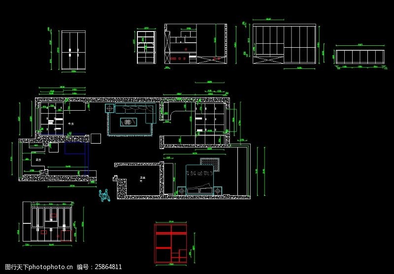 衣柜立面图德胜凯旋花园户型图施工图