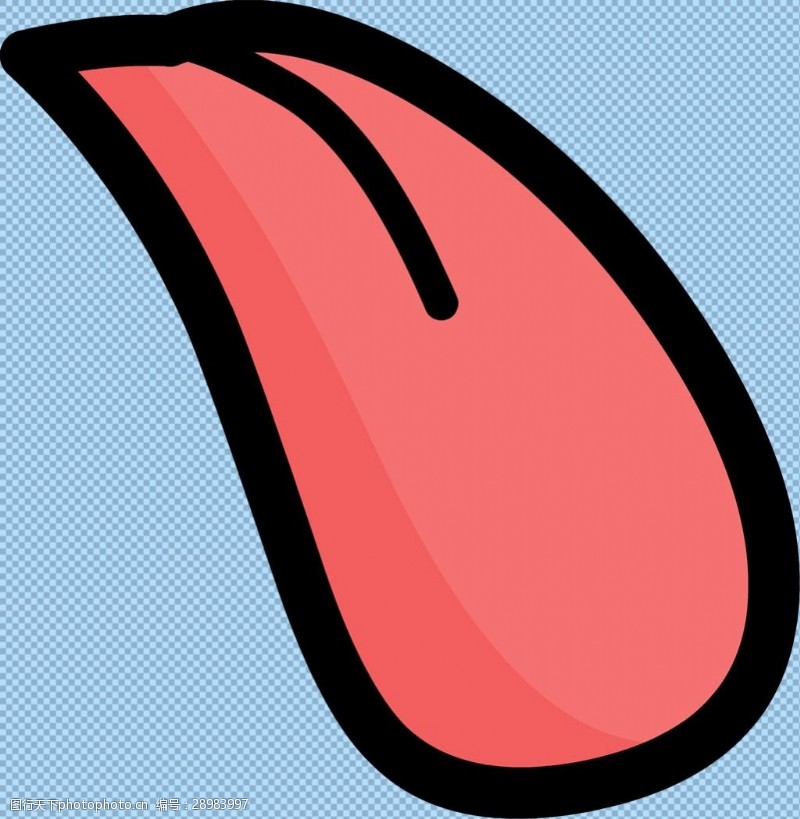正常人舌头图片手绘红色舌头免抠png透明图层素材