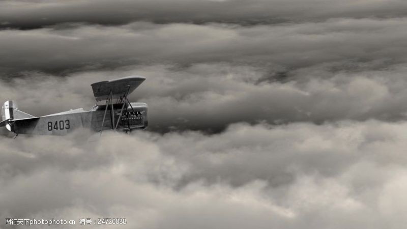飞机背景视频云朵飞机视频素材