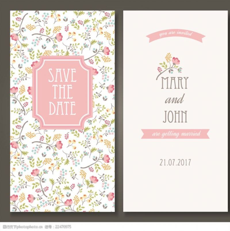 婚礼画册花卉卡片