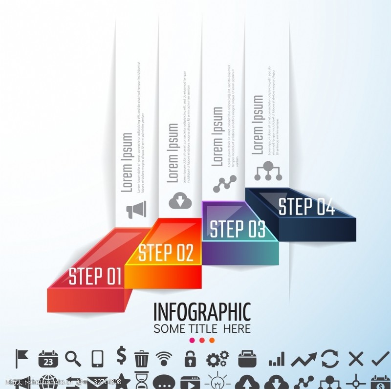 科技元素超清分层微立体商业信息图表设计