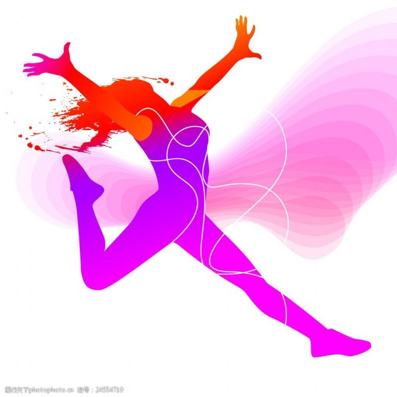抽象彩色体育与舞蹈矢量素材