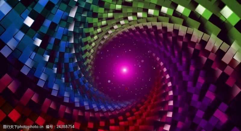 七彩led粒子穿梭隧道循环背景视频