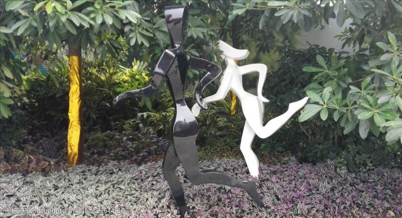 植物雕塑跑步雕塑