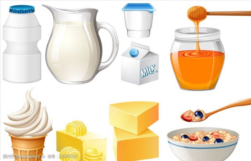 蜂蜜产品牛奶和蜂蜜的乳制品
