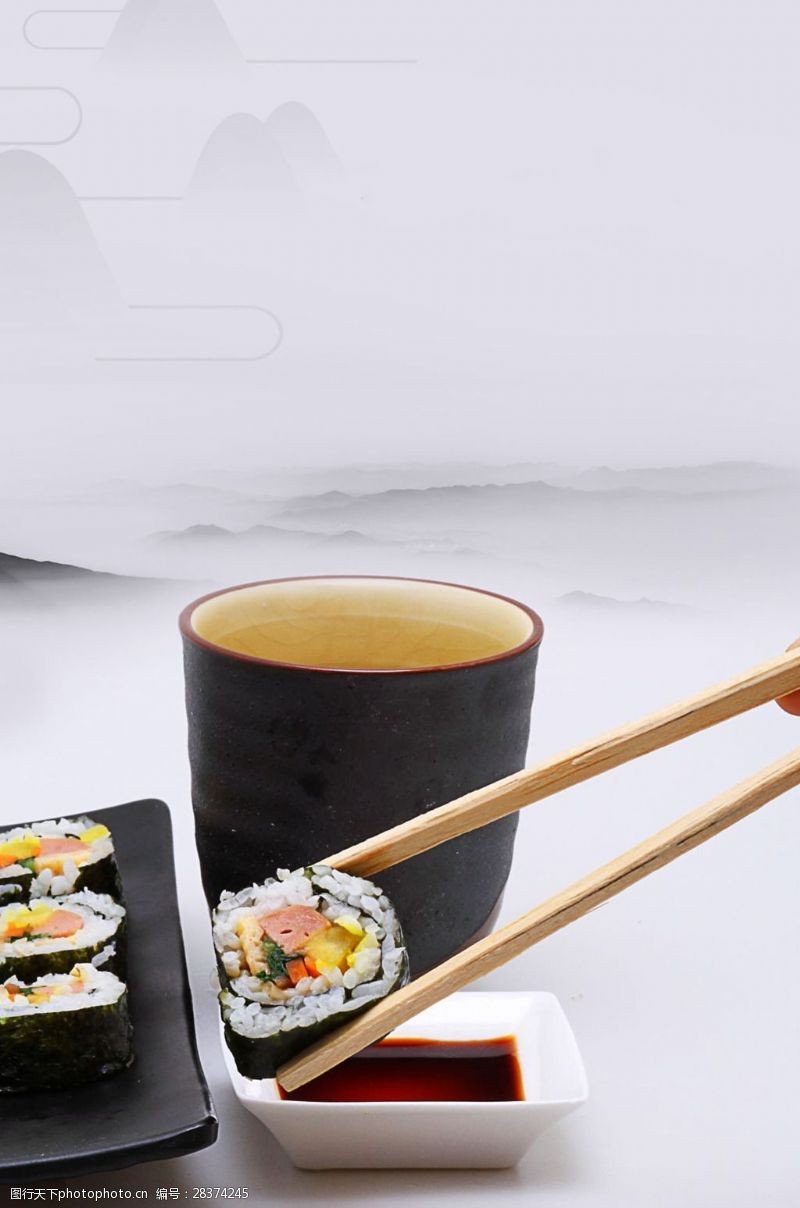 日本美食现代时尚寿司背景
