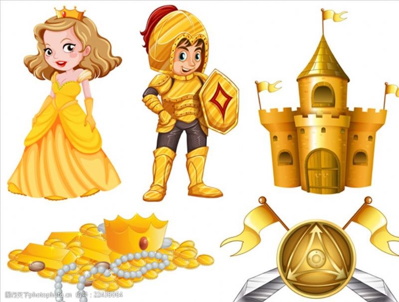 美术宣传单童话故事以骑士和公主的插图