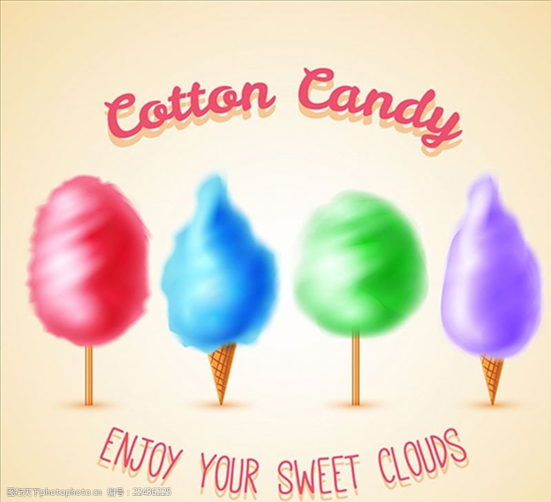 美术宣传单彩色的棉花糖插图