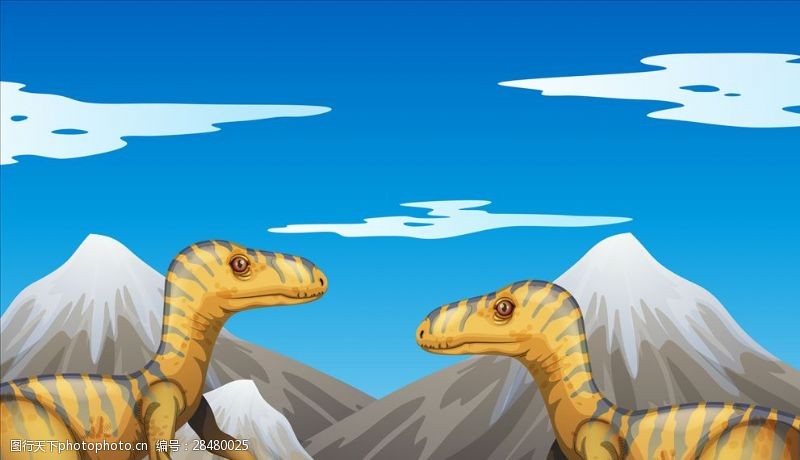 侏罗纪公园卡通矢量恐龙