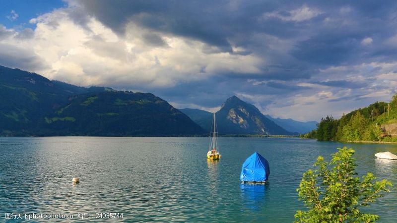 瑞士风光图恩湖