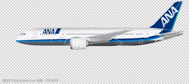 透气型蓝色涂装大飞机免抠png透明图层素材