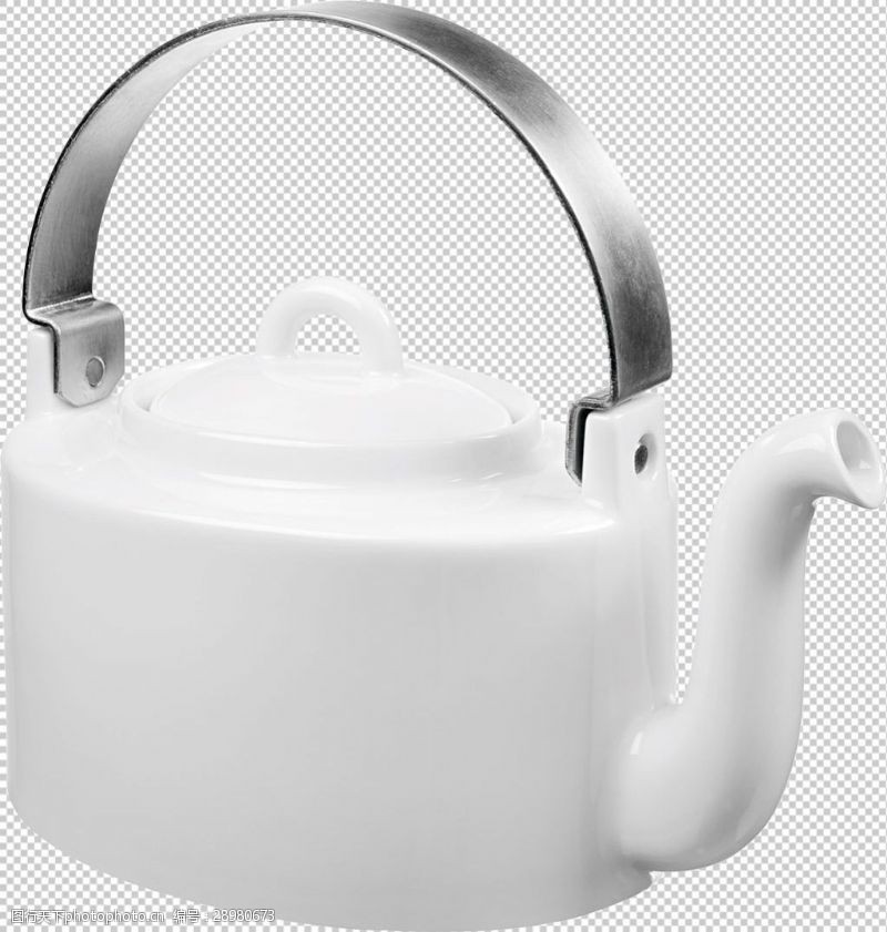 透明茶壶白色陶瓷茶水壶免抠png透明图层素材
