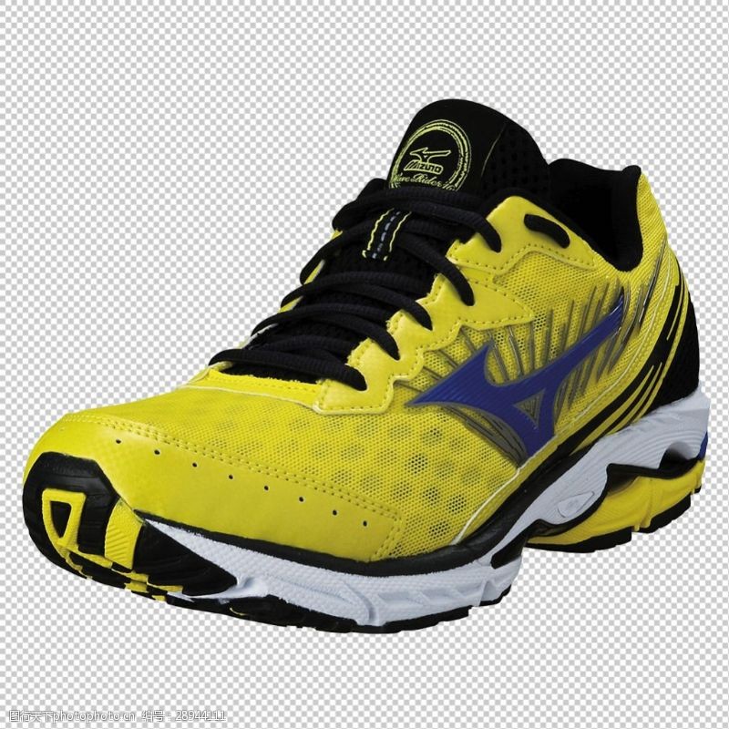 马拉松黄色时尚跑鞋免抠png透明图层素材