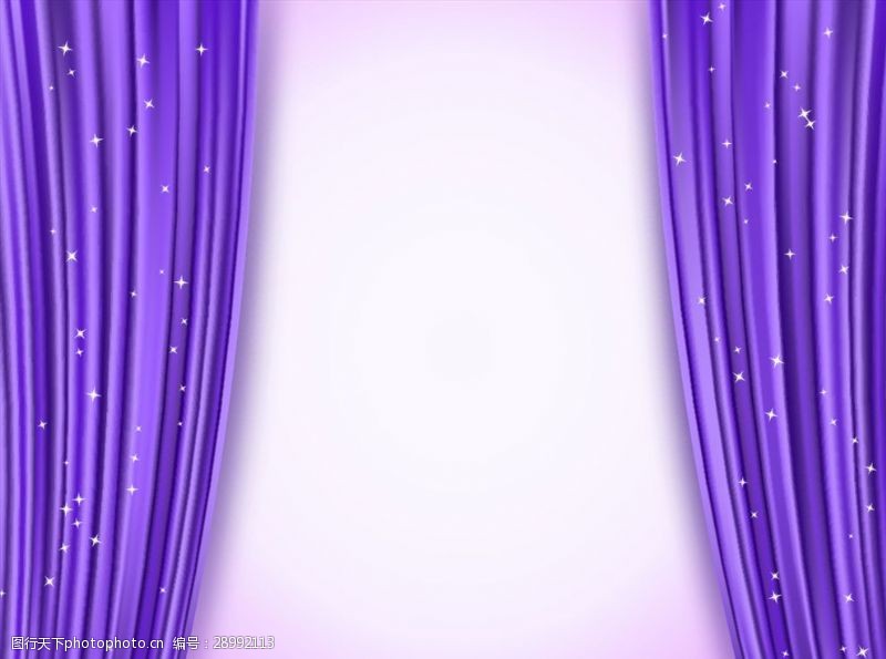 开幕拉开的紫色窗帘帷幕矢量素材