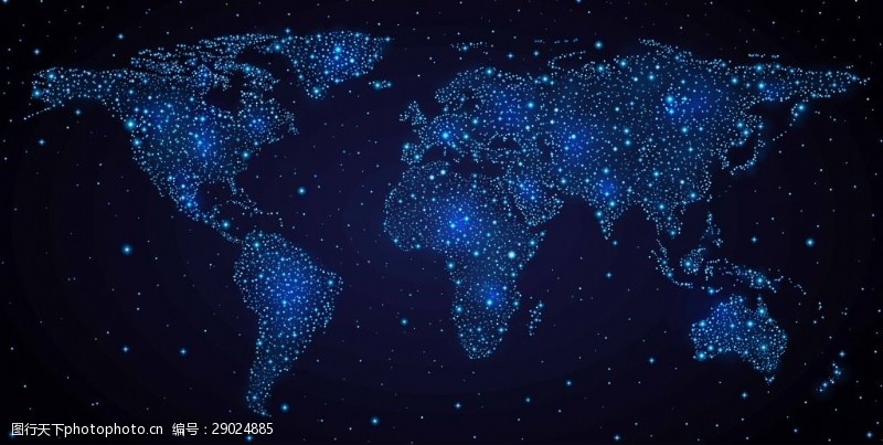 蓝色梦幻世界地图背景