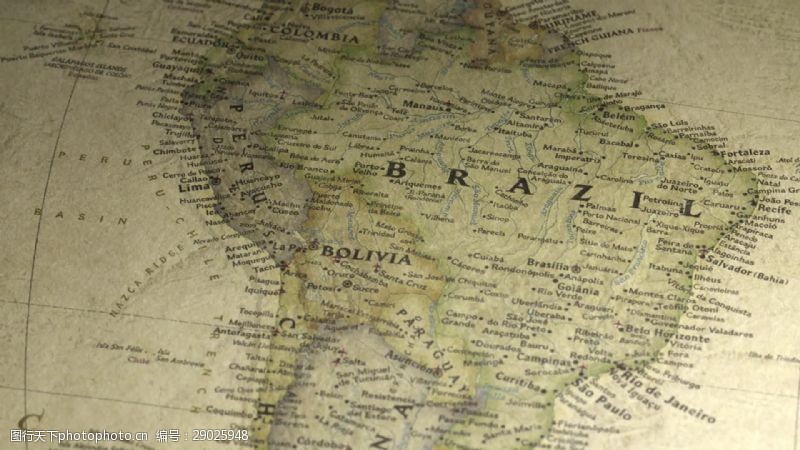 里约热内卢浏览一张老式地图到巴西