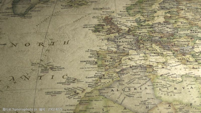 捷马浏览一张老式地图到欧洲