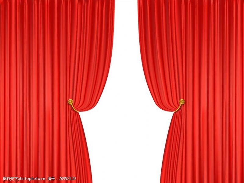 开幕拉开的红色窗帘矢量素材