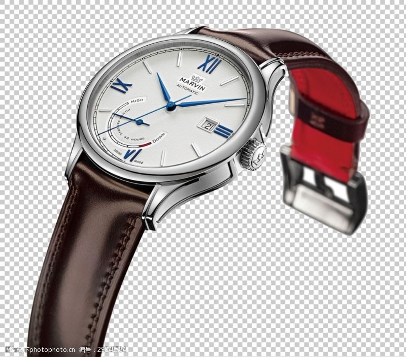 瑞士海报牛皮带子手表免抠png透明图层素材
