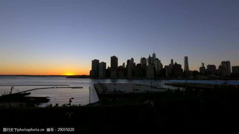 布鲁克纽约的夕阳在时间流逝