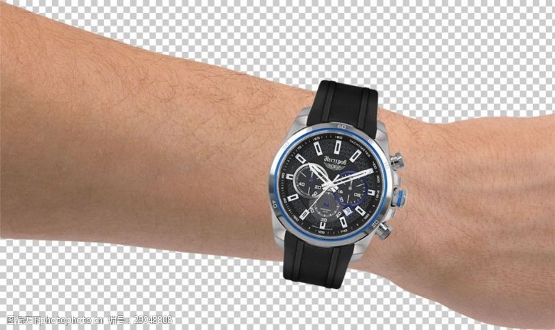 瑞士海报手戴手表免抠png透明图层素材