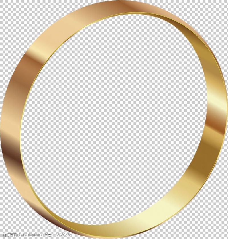 金牌块黄金圆环免抠png透明图层素材