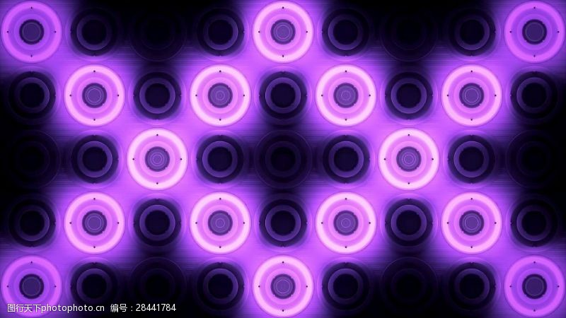 迪斯科舞发着紫色辉光的圆圈背景酒吧VJ视频素材