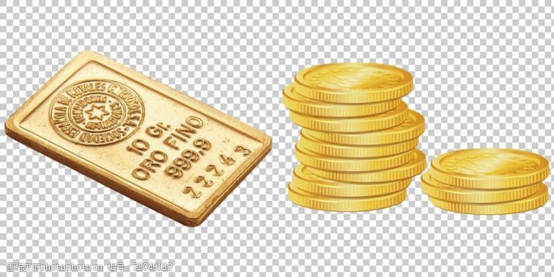 金牌块黄金金币免抠png透明图层素材