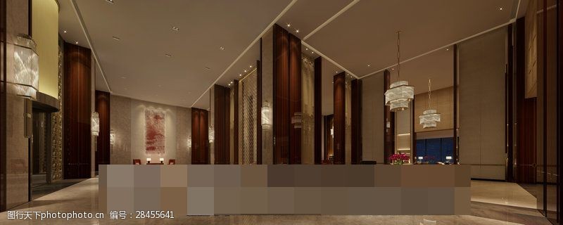 酒店电梯过道瓷砖模型下载