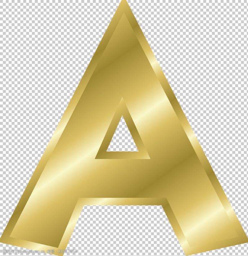 金牌块黄金字母A免抠png透明图层素材