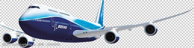 透气型蓝色漂亮大飞机免抠png透明图层素材