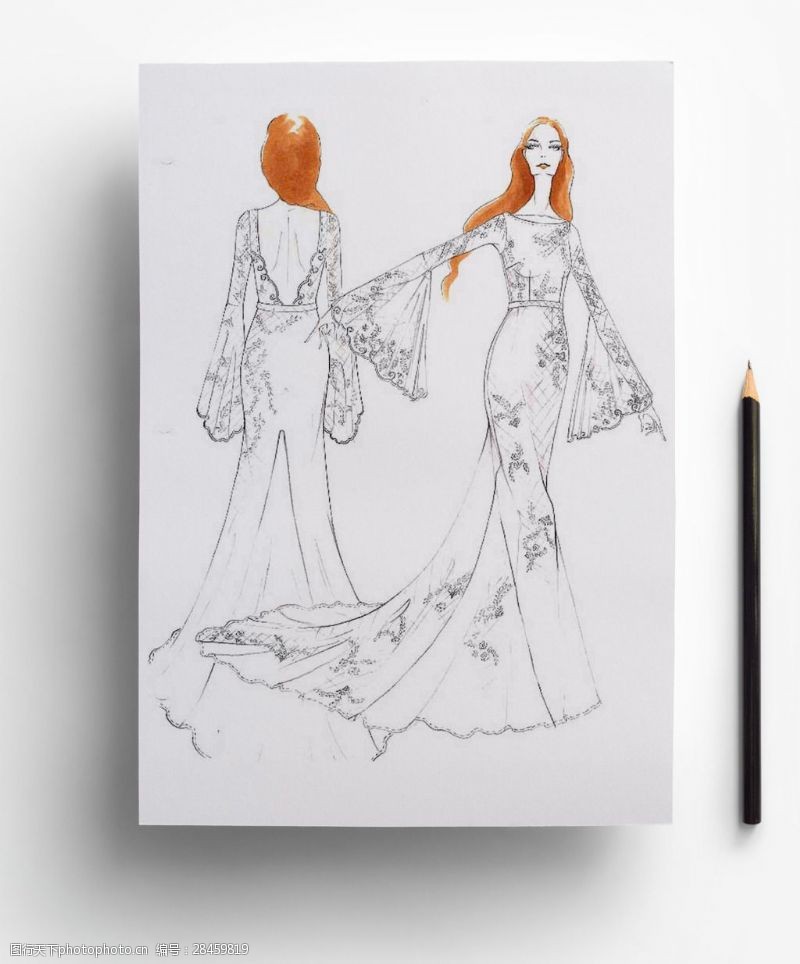 设计手稿服装设计婚纱设计大师手稿图
