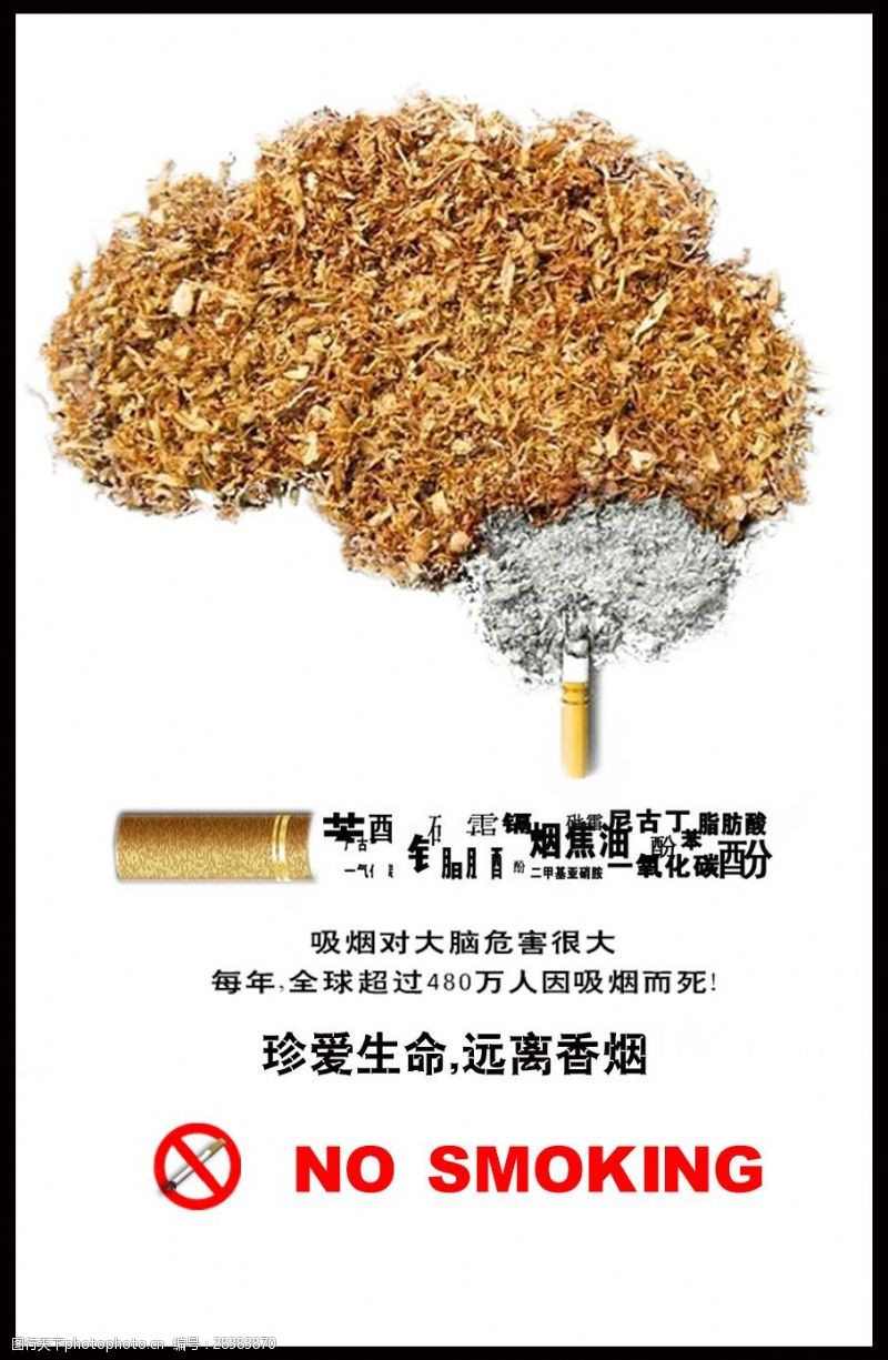 禁烟烟草创意公益海报珍爱生命远离香烟