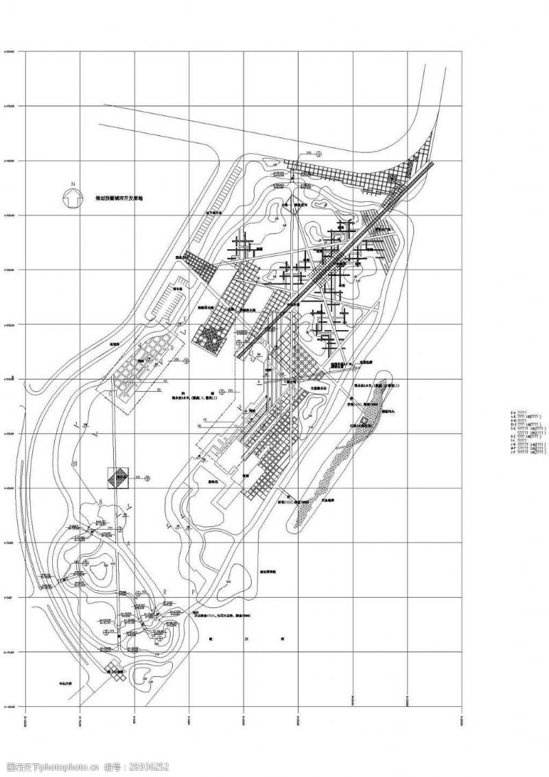 施工总平面图公园改造内湖总平面CAD图纸