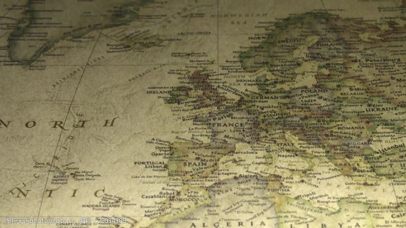 欧洲国家的地图老式地图泛到欧洲