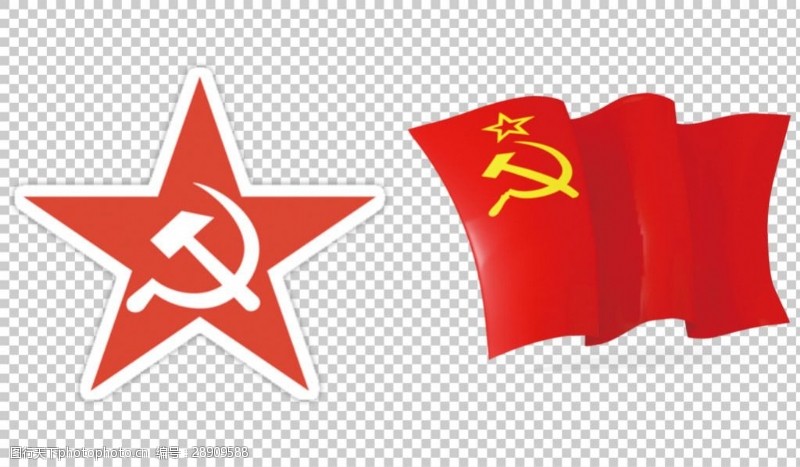 徽章前苏联党旗免抠png透明图层素材