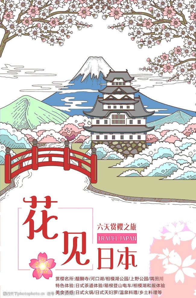 樱花旅游日本樱花季旅行海报