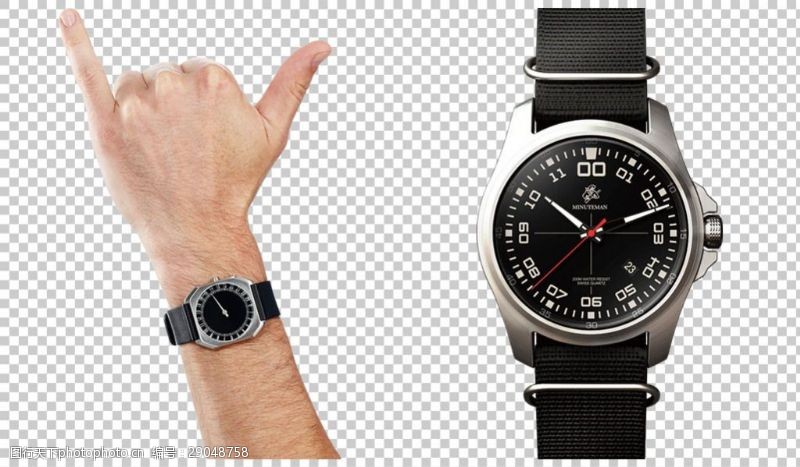 瑞士海报手戴手表免抠png透明图层素材