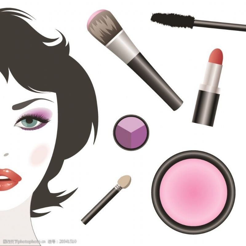 化妆女人免费下载简单化妆效果矢量素材