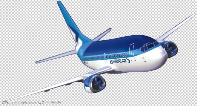 透气型蓝色大飞机免抠png透明图层素材