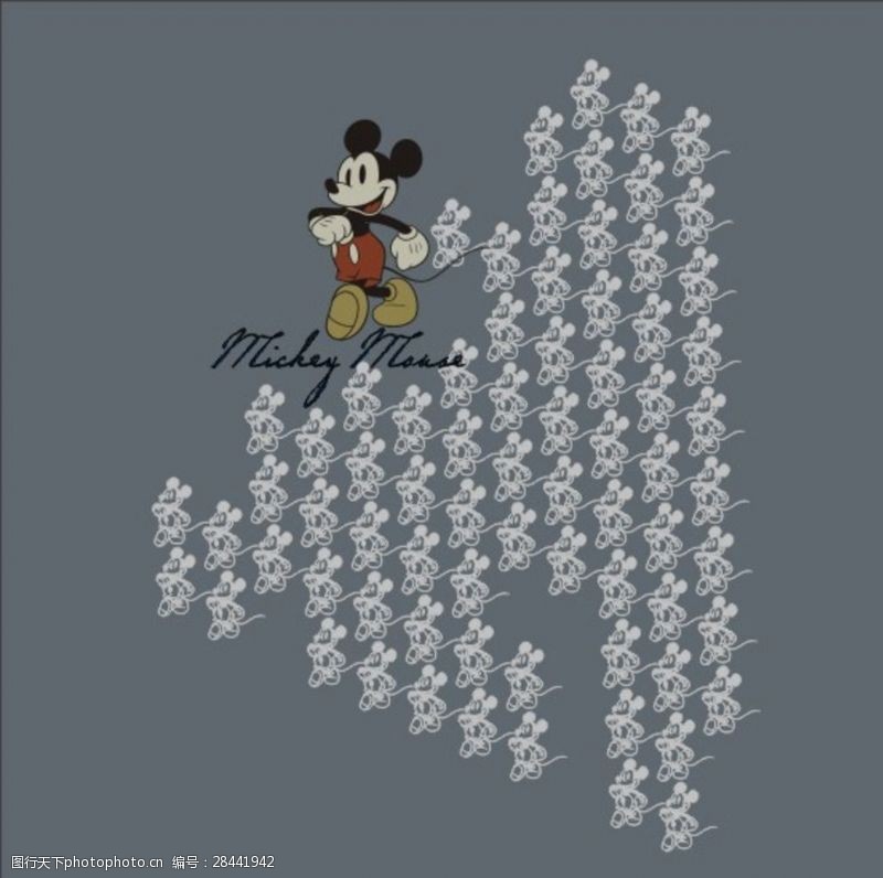 国画老鼠矢量图一群迪士尼米奇