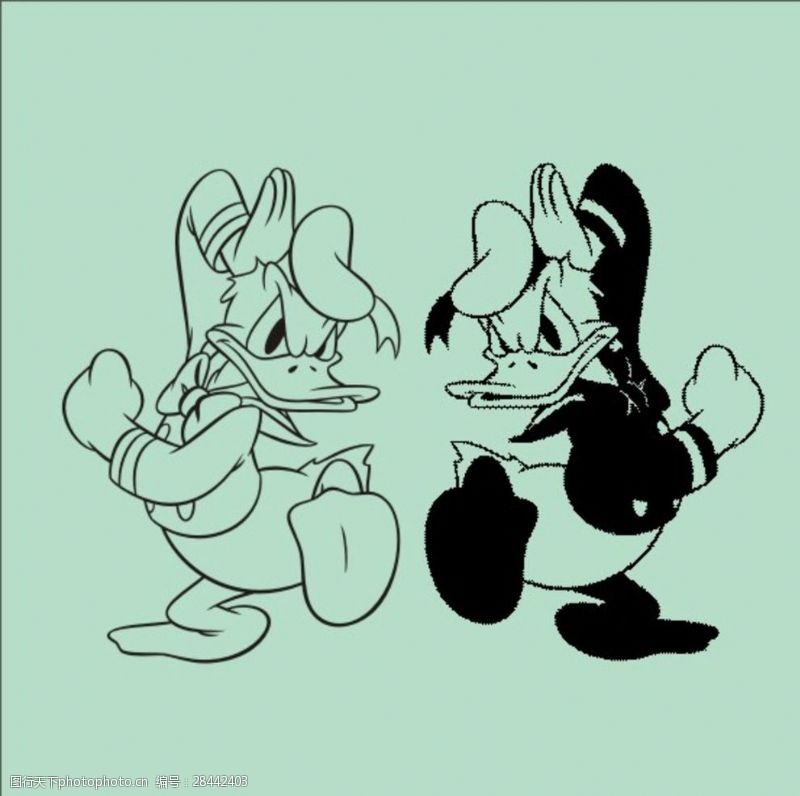国画老鼠矢量图2个唐纳德卡通