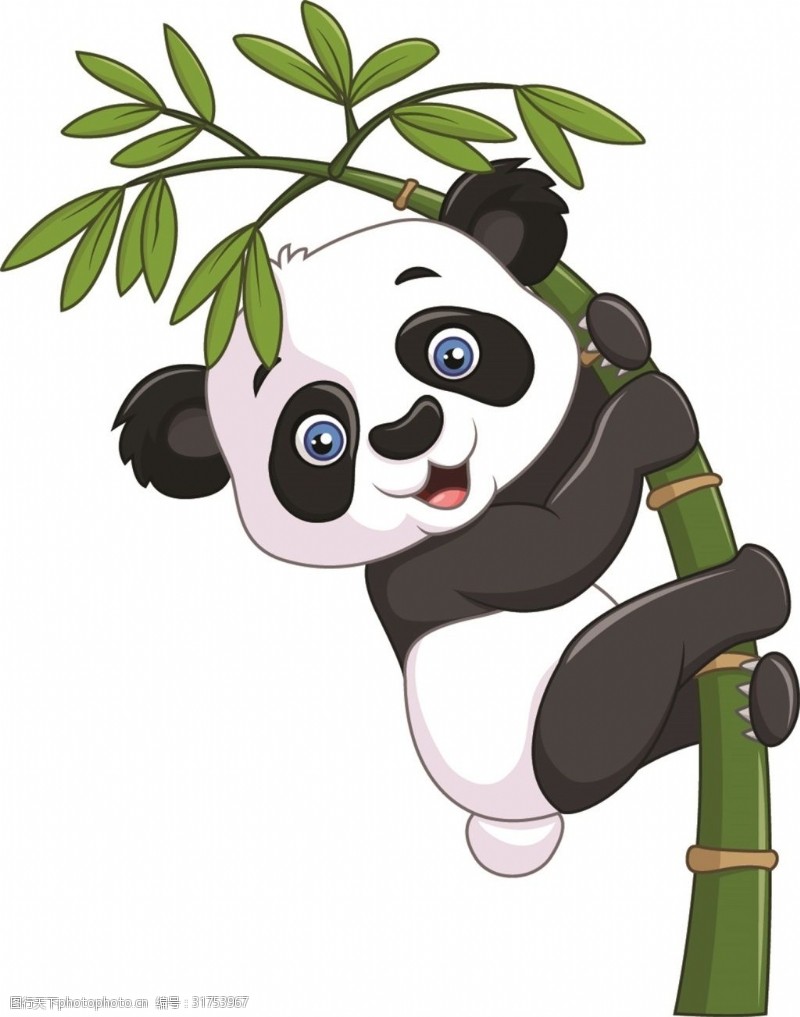 竹子的图案可爱的矢量大熊猫素材